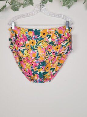 Anne Cole Size XXL Sunshine Floral 3 Ways Convertible UPF 50 Bikini Bottom NWT